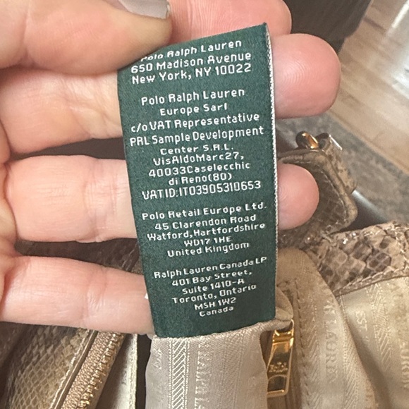 Gorgeous Ralph Lauren Snakeskin Embossed Leather Crossbody Bag - Brown - Picture 14 of 16